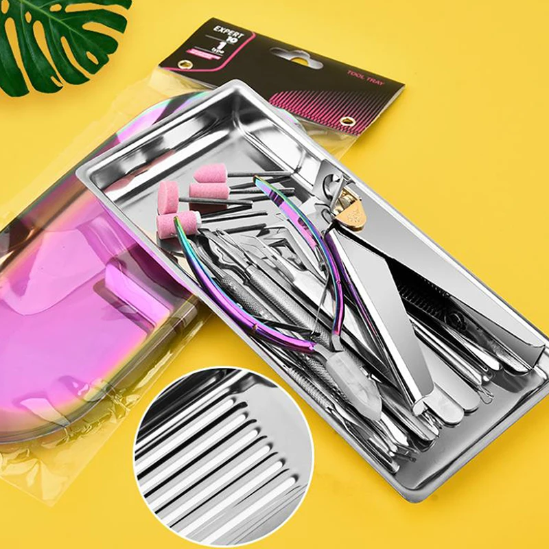 ถาดสแตนเลสสำหรับอุปกรณ์ทำเล็บ ถาดแพทย์ ถาดทันตกรรม ถาดเก็บเครื่องสำอาง ถาดใส่เล็บปลอม อุปกรณ์และเครื่องมือ