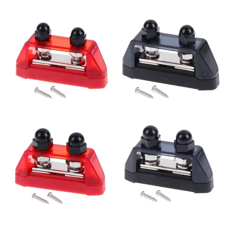 Marine Battery Wiring Junction Post 200A Terminal Block with Protective Cover for Truck Solar and Vehicle Power Use
