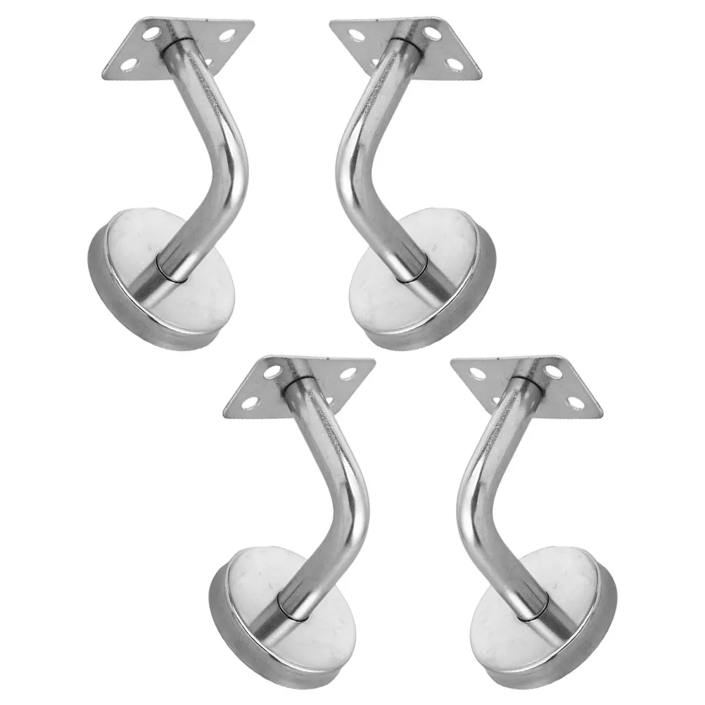 

4pcs Handrail Bracket Stainless Steel for Indoor Outdoor Stairs Wall Mount Bannister Support Railing Holder Safety Stability
