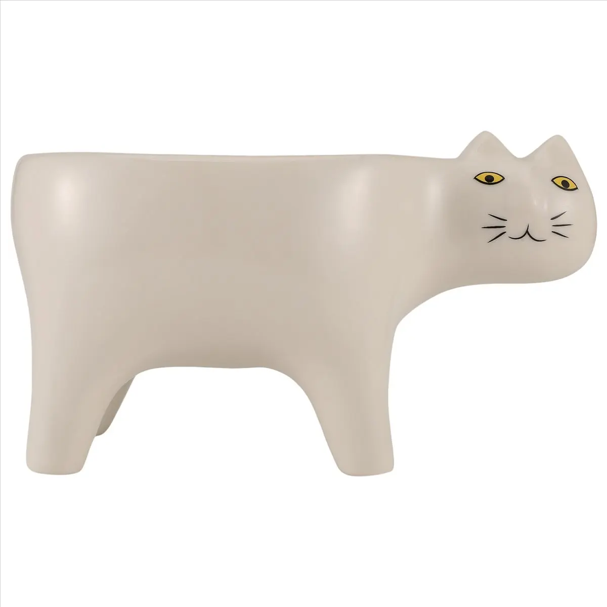 ABFW Cute Cat Ceramic Garden Flower Pot Animal Image Cactus Plant Planter Plant Container Tabletop Decoration White