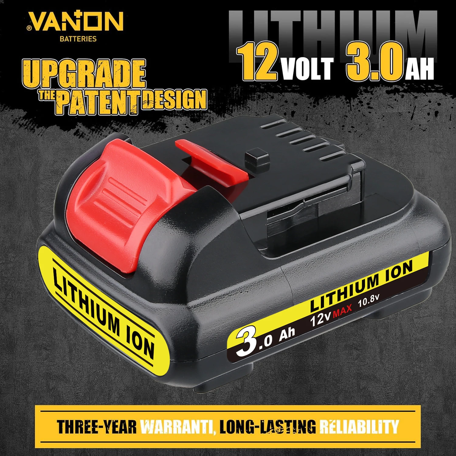 VANON 2Pcs 3.0Ah DCB120 Replace For DeWalt 12V Battery Pin Compatible with Dewalt DCB121 DCB123 DCD710S2 DCF610S2 Tools battery