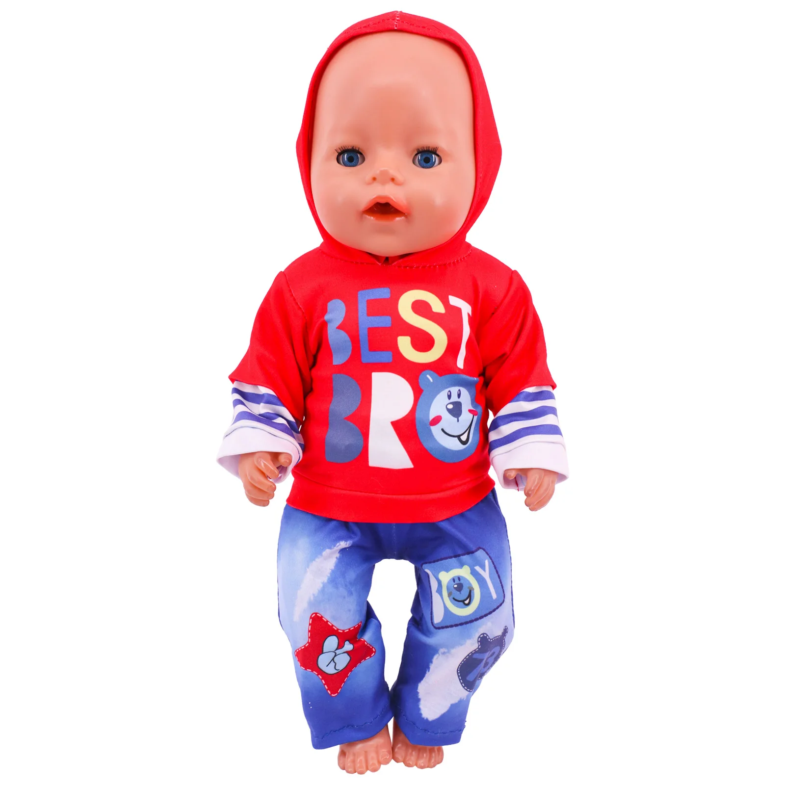Doll Clothes 2Pcs/Set Clothes+Hat Daily Cute Outfit Pajamas For43CM Born Baby Doll&18Inch American Doll Accessories,Girl DIY Toy