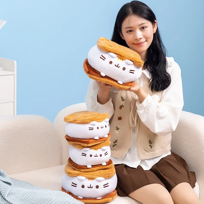 Kawaii الشوكولاته كوكي الدهون القط بلوشي لينة محشوة الحيوان وسادة مرافقة النوم لعبة ديكور المنزل الاطفال الفتيات الفتيان هدايا عيد ميلاد