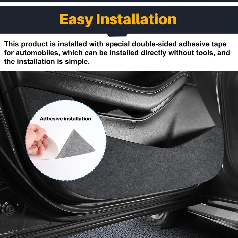 Suede Car Door Anti-kick Pad For Mazda 3 Axela BP 2019 2020 2021 2022 2023 2024 2025 LHD RHD Leather Carbon Mat Protect Interior view 3