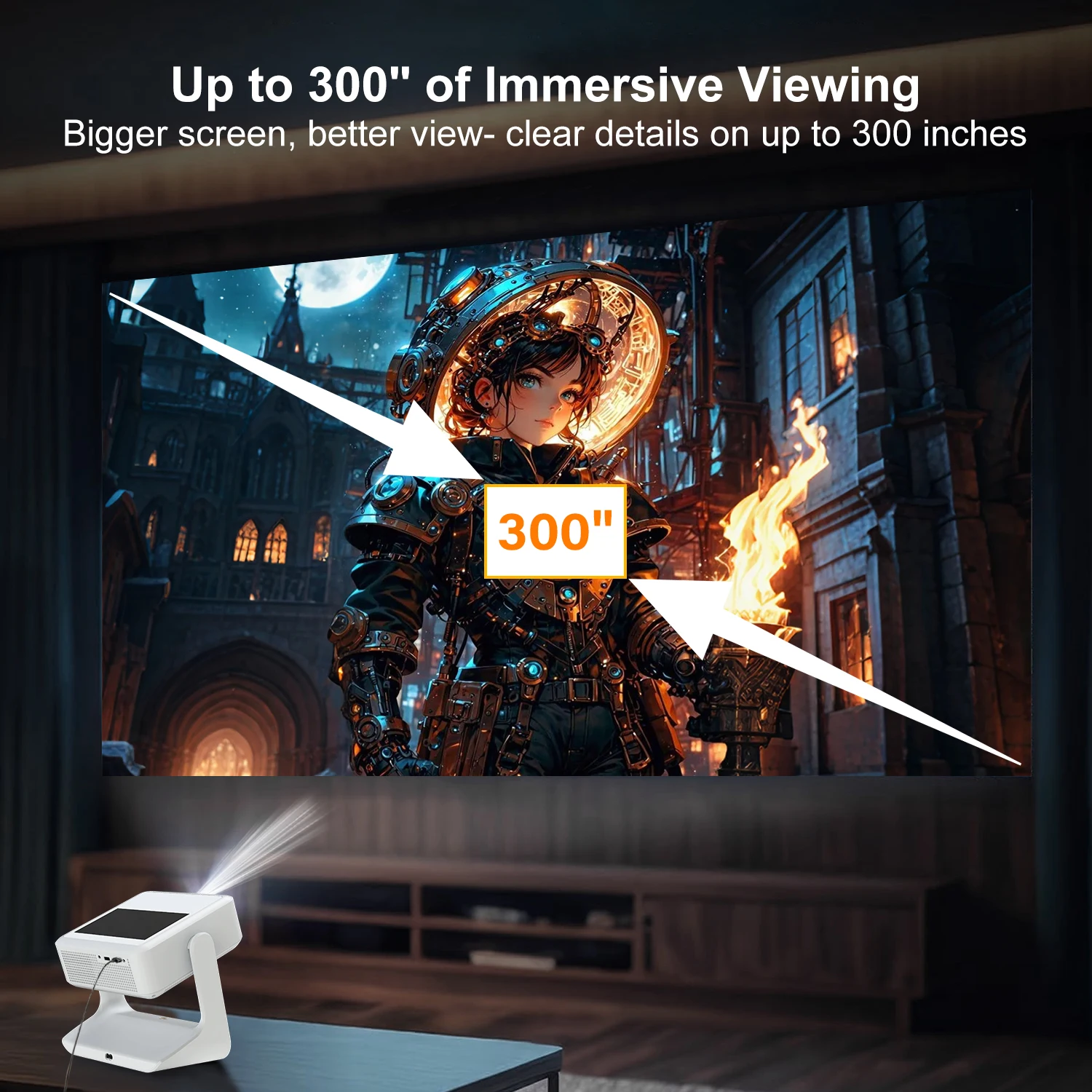 projector 4k A2pro Portable 4K Projector - Dual Screen, Android Touch, Home Cinema, Gaming & Karaoke