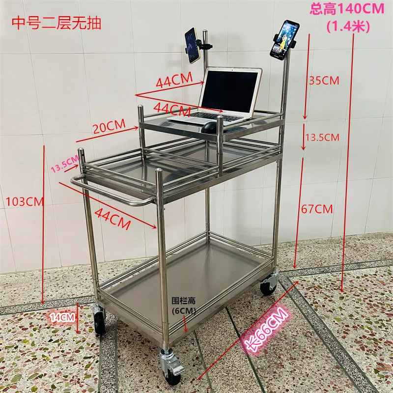 

Stainless steel live broadcast cart, Internet celebrity outdoor disassembly, portable display stand, stall cart