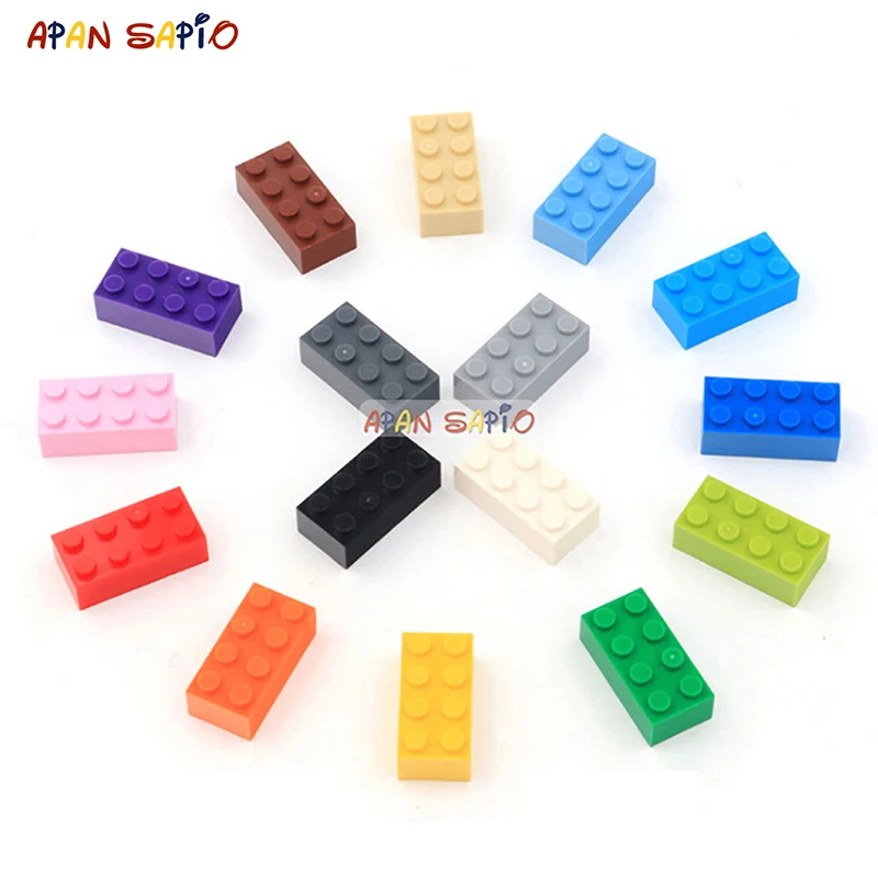 10pcs/lot DIY Blocks Building Bricks Thick 2X4 Educational Assemblage Construction Toys for Children Size Compatible With Brand