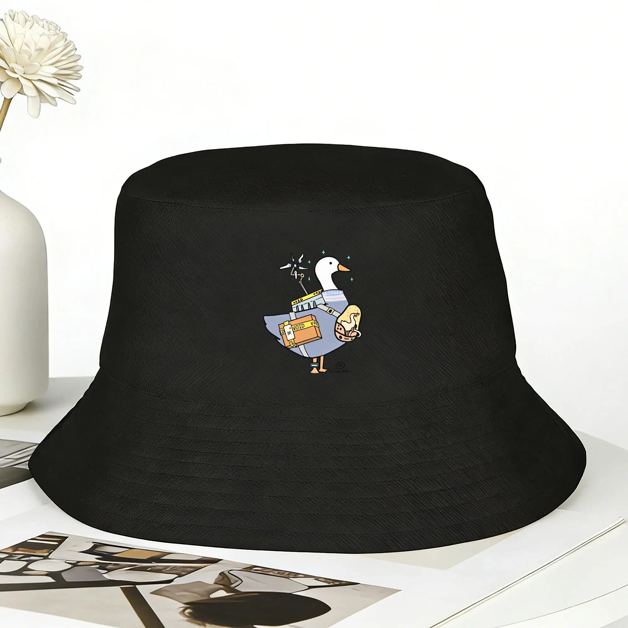 Unisex Sam Porter Bridges as a Goose from Death Stranding  Bucket Hat Summer Classic Hunting Caps Hawaii Custom DIY Visor Hat