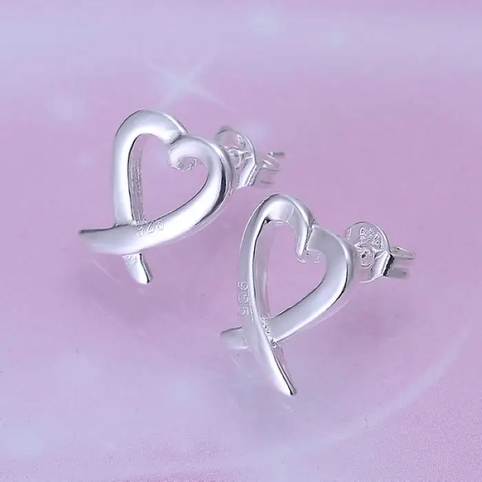 Ohrstecker mit Kreuz und Herz, schönes Valentinstagsgeschenk, modisch, für Damen, 925er Sterlingsilber, Party-Ohrring, Schmuck, kostenloser Versand, Fabrikpreis