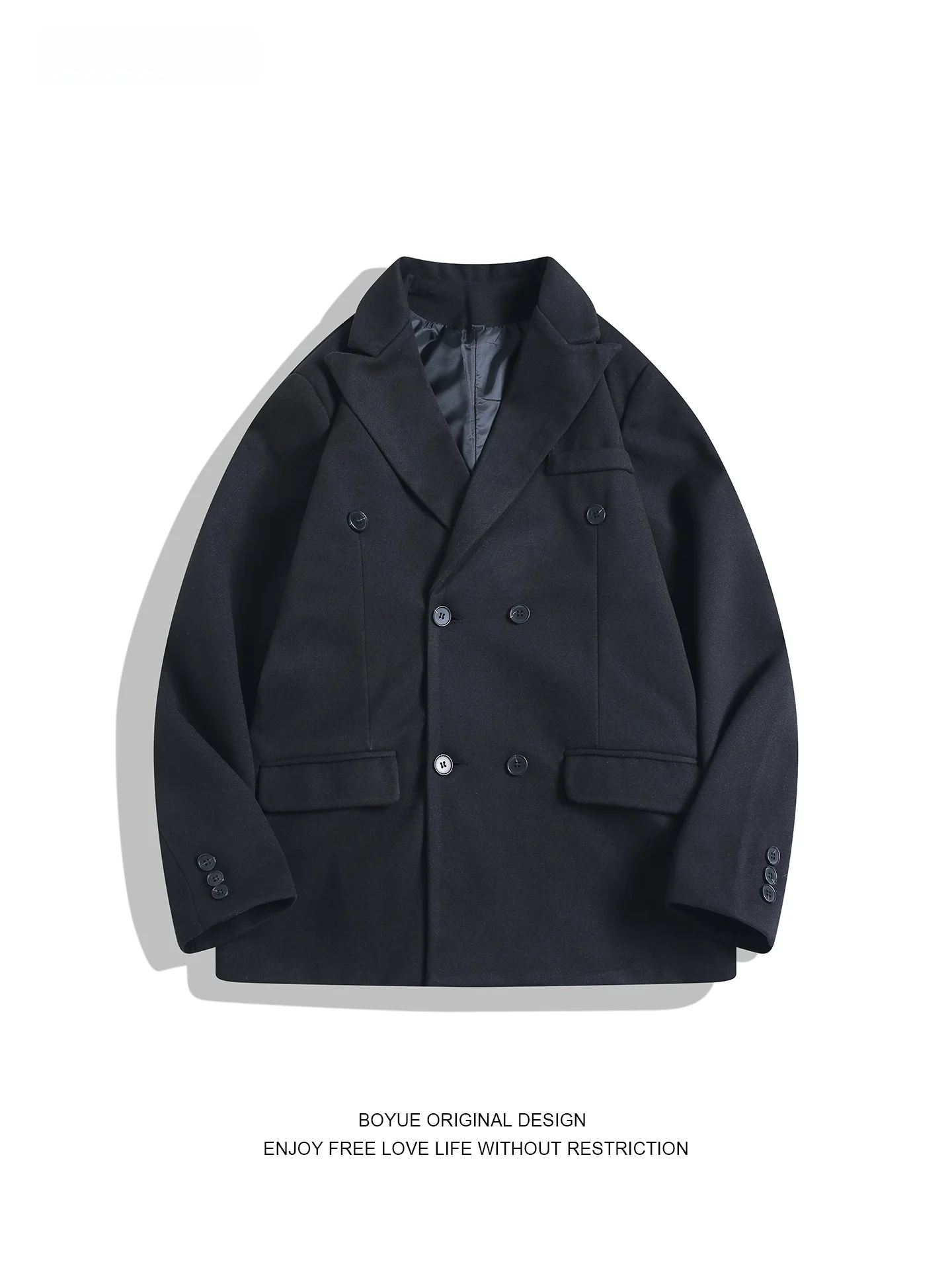 

Boyue Casual Korean Sle Men's Suit Jaet Versatile Commute Busin Formal Outerwear Warm Polyester Fiber Long Sve