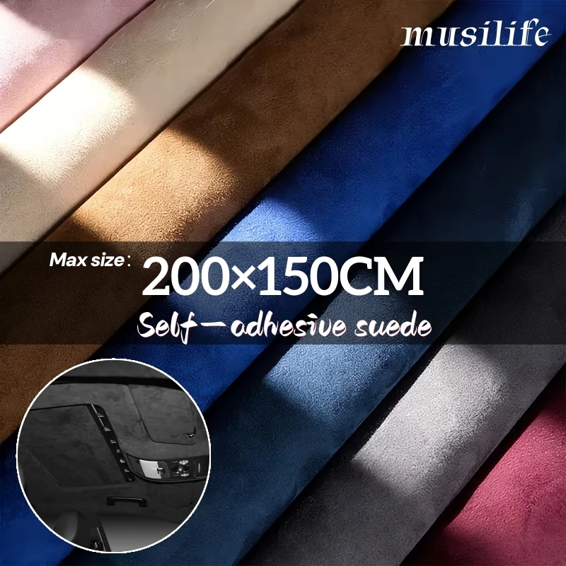 

Max 200×150cm Suede Headliner Fabric Self-Adhesive Suede Leather Repair for Car Roof Interior Modification Door Panel Workbench