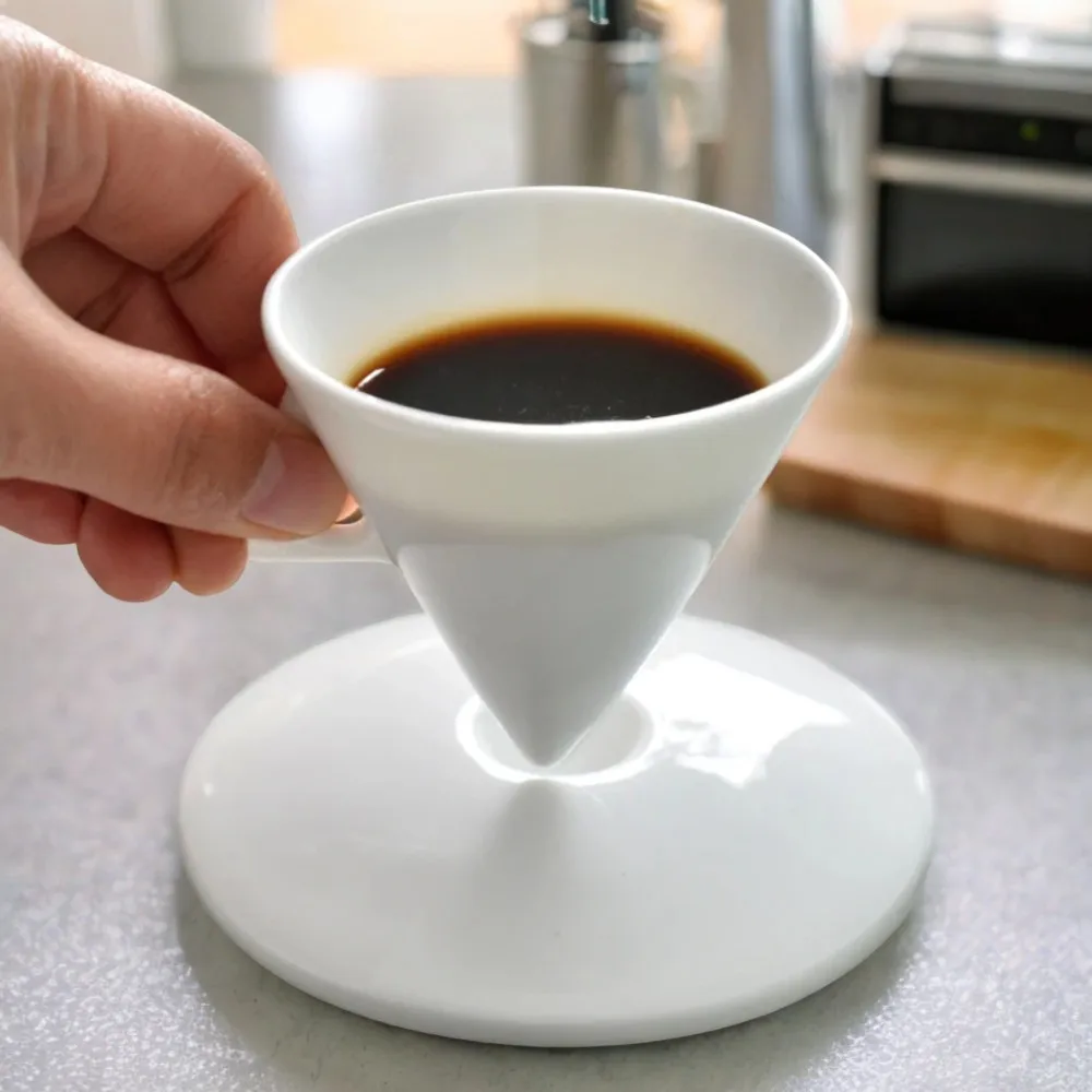 Elevate your morning coffee experience with this exquisite, sophisticated and modern Ins Style Bone China Espresso Cups and Sauc