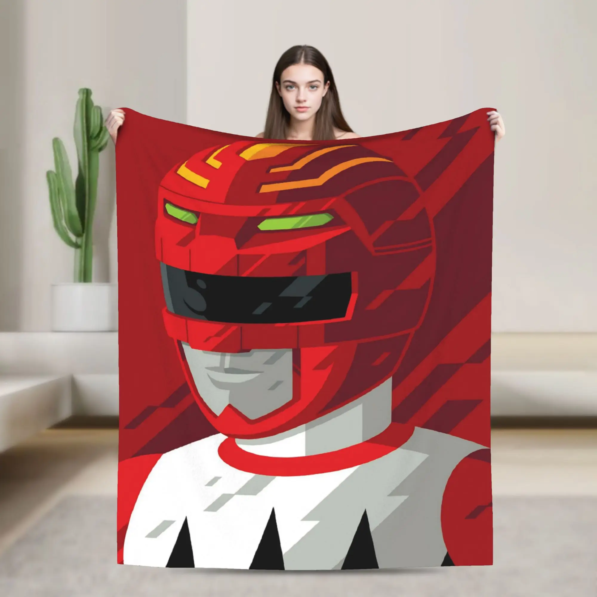 Red Ranger Blankets Fleece Power R-Ranger Warm Throw Blanket for Home Couch Bedspread