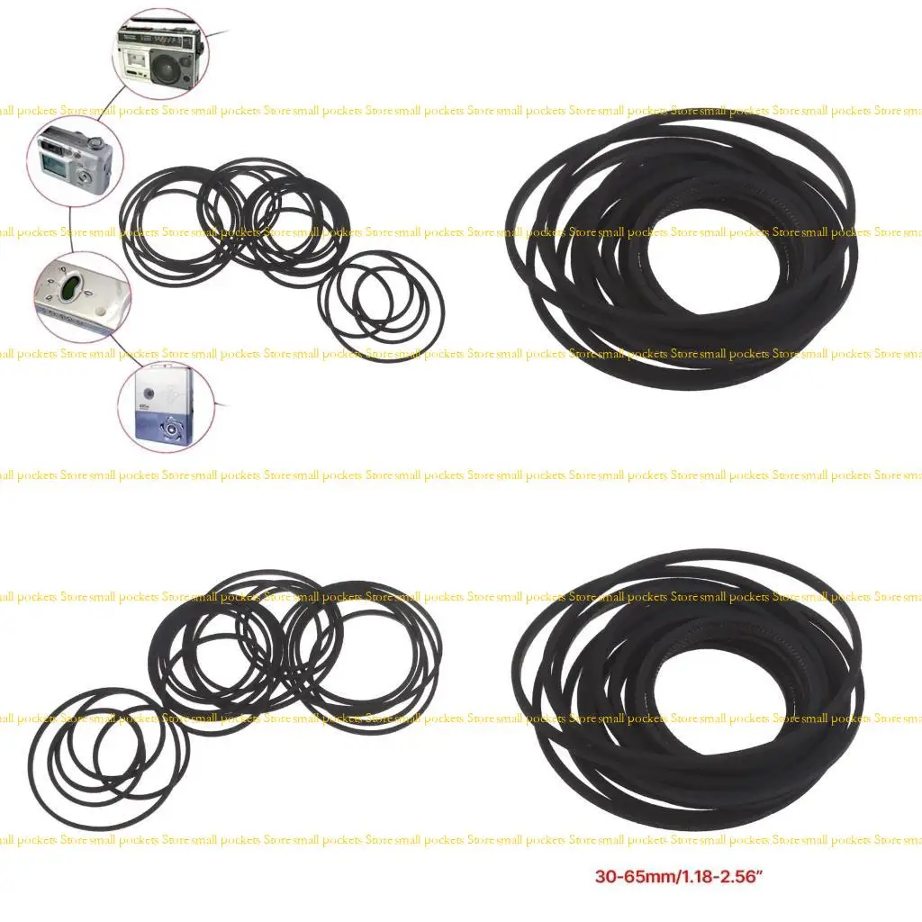 

R1WD 30/50PCS 1.2 Square Foldable Rubber Belts for Cassette Players and Video Recorde