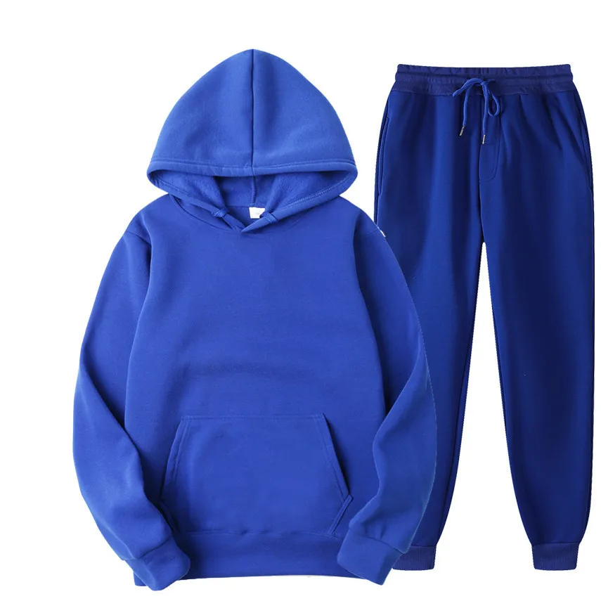 New Autumn and winter Sportswear suit men\'s hoodies set casual warm sports sweater brand pullover + jogging pants 2-piece set