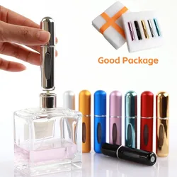 5Pcs Mini Portable 5ml Perfume Refill Bottle Refillable Spray Scent Pump Empty Cosmetic Containers Atomizer for Gift Travel Tool