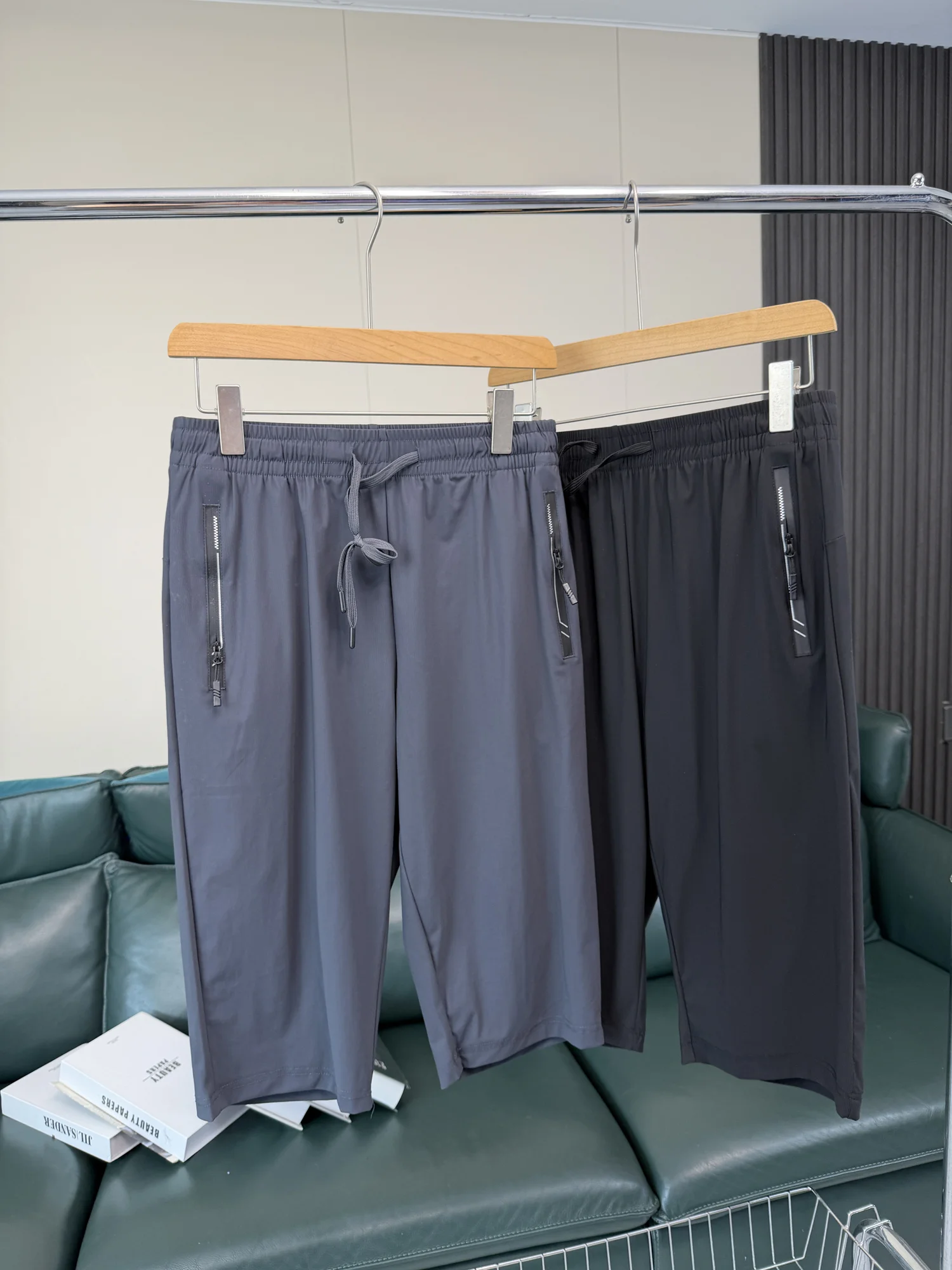 Quick Dry Breathable Four-Sided Elastic Waist Casual Ice Silk Seven-Foot Pants Men's Loose Fit Summer Comfortable Smooth Shorts
