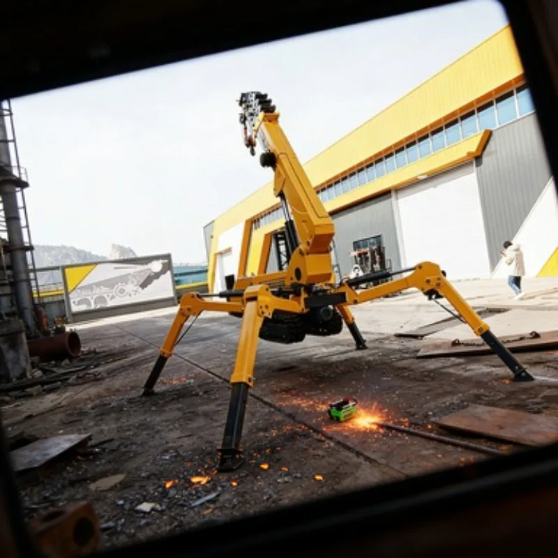 High Altitude Installation 10 Meters Load Mini Hydraulic Crawler Crane 300Kg 10t 12t 15t 17t Spider New Condition Engine Gear