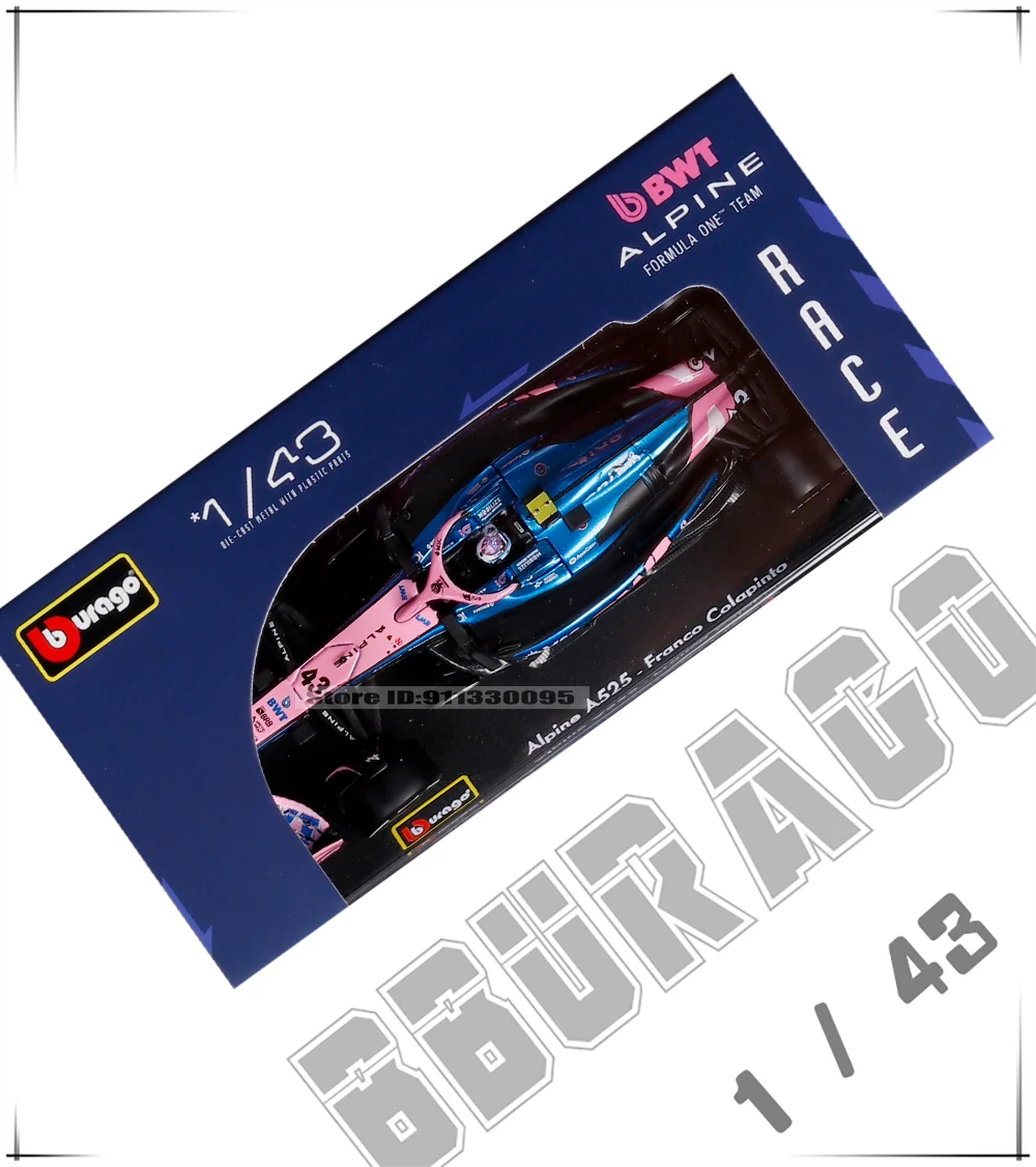 Bburago 1:43 2025 F1 BWT Alpine Formel-1-Team # 10 Pierre Gasly # 43 Franco Colapinto Legierungsauto Druckguss-Modell Spielzeug Sammlerstück – Detail 9