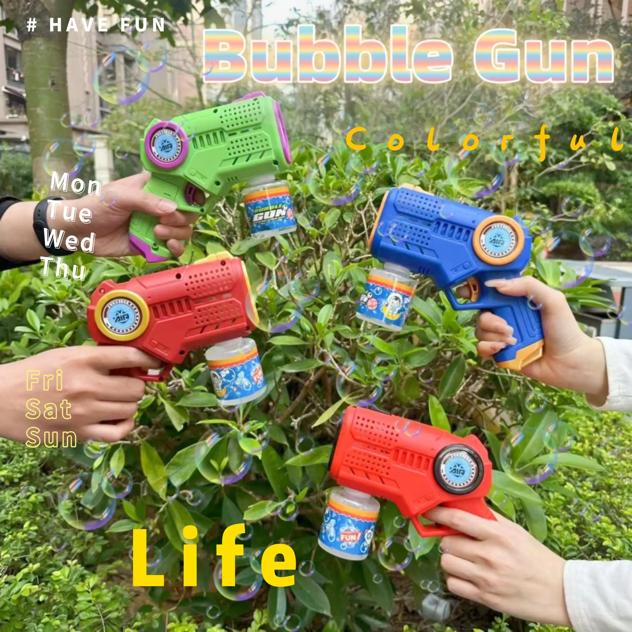 Bubble Gun Toy, Handheld Electric Outdoor Luminous Bubble Blower，with Bubble Liquid, Outdoor Summer Sports, Wedding Party