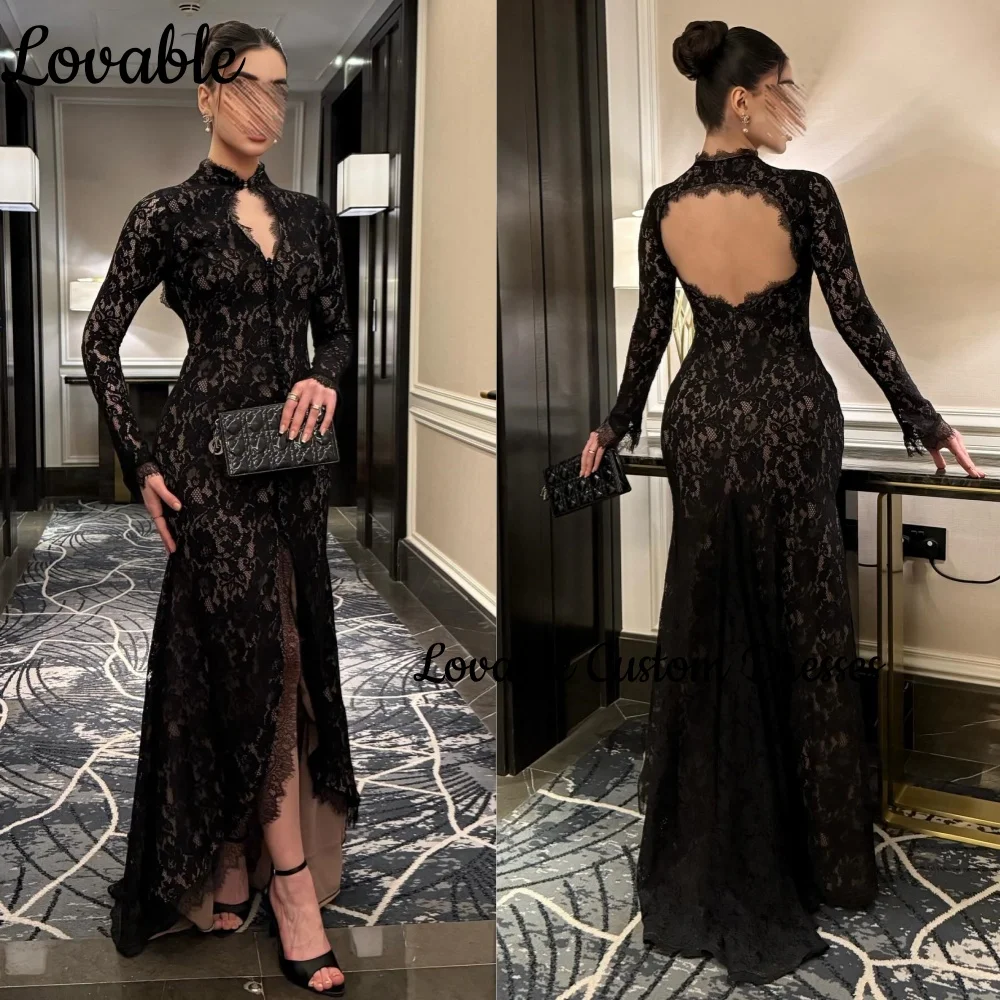 

Customize Formal Dresses A-Line Scoop Neckline Women'S Evening Dresses Floor-Length Lace Zipper Up Wedding Party Dress