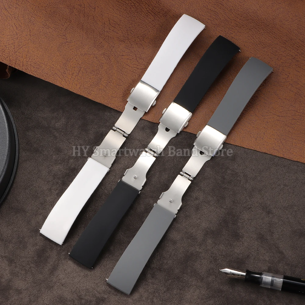 18mm 20mm 22mm 24mm Silicone Watch Strap for Seiko for Huawei GT4/3/2 Sport Quick Release Bracelet Dustproof Rubber Wrist Band