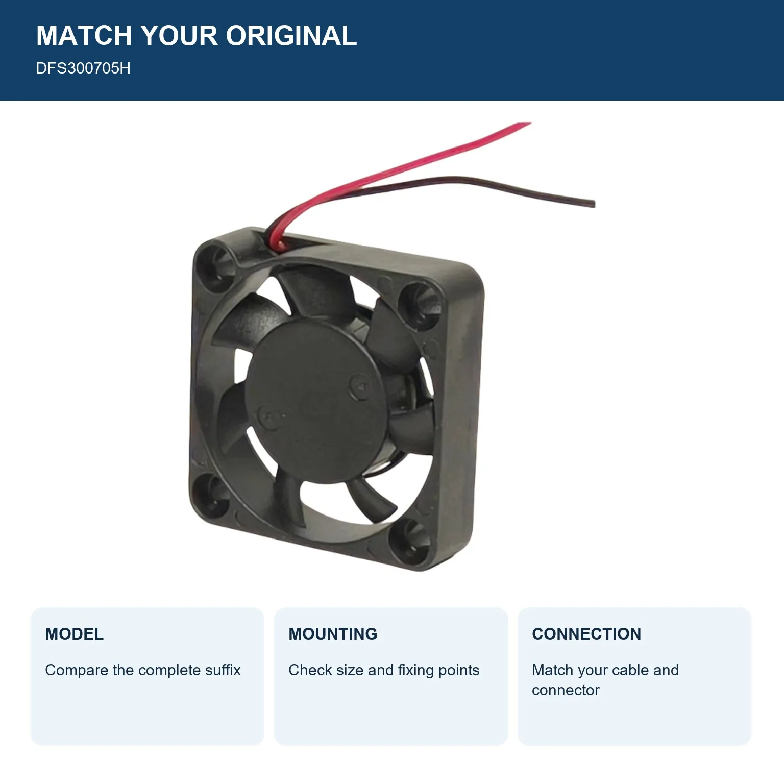 DFS300705H Cooling Fan 30x30x7mm 3007 DC 5V 1.0W for YOUNG LIN