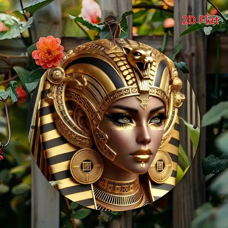 طباعة مسطحة ثنائية الأبعاد، قطعة واحدة، تصميم كويا مصري، طباعة مسطحة ثنائية الأبعاد، علامة معدنية دائرية مقاس 7.87 × 7.87 بوصة