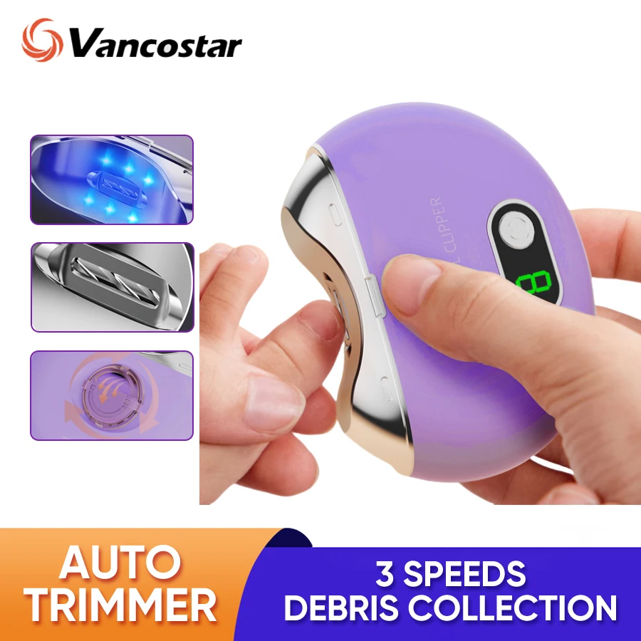 

Портативная электрическая машинка для стрижки ногтей, перезаряжаемая, 3-скоростная, для всех возрастов, детский подарок для путешествий, безопасный триммер для ногтей, инструмент для ухода за ногтями