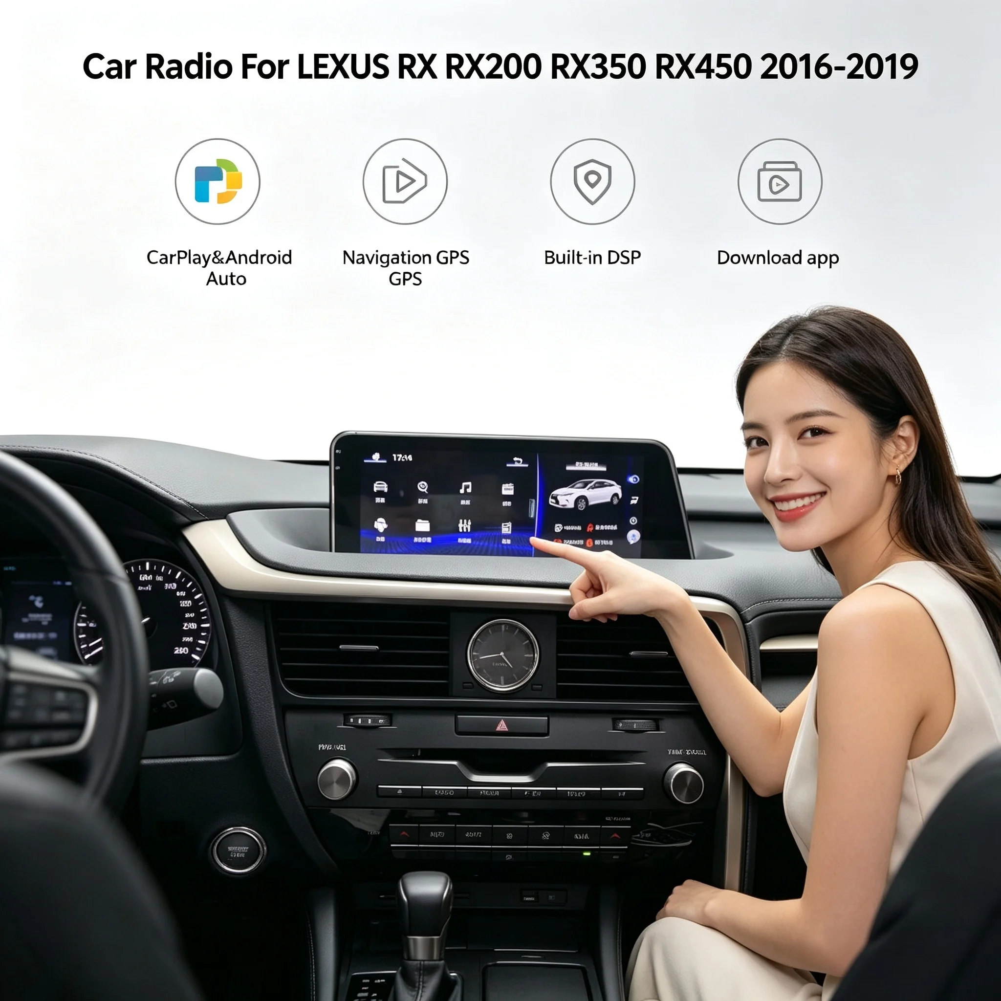 12.3inch Android 13 Car Radio For Lexus Rx 200t Rx200t 2018 Rx350l Rx350 Rx450h Gps Navigation Multimedia Video Player Head Unit