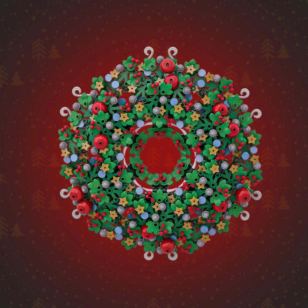 Gobricks MOC クリスマステーマクリスマスリースビルディングブロックモデル映画ハロウィン帽子レンガ DIY 組み立て玩具子供のギフト