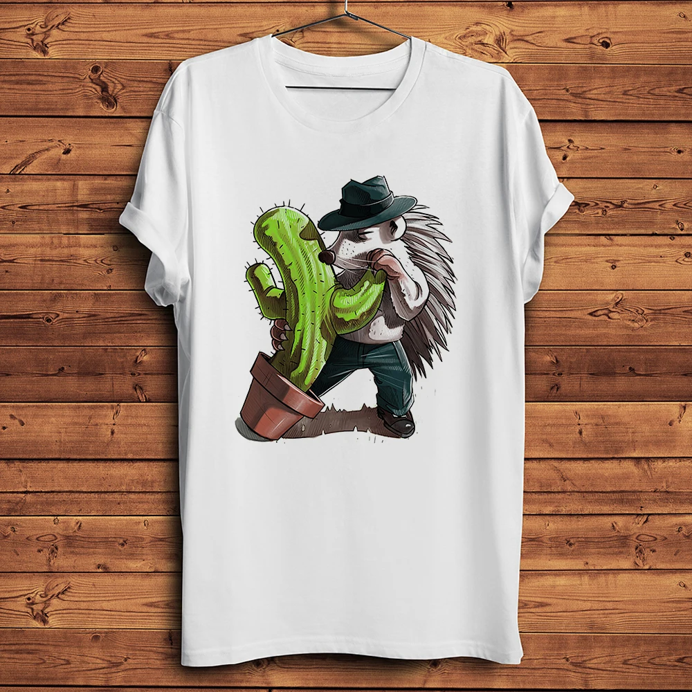 Hedgehogs and cactus funny t-shirt men new white casual homme TShirt hipster unisex streetwear t shirt El tango de la muerte