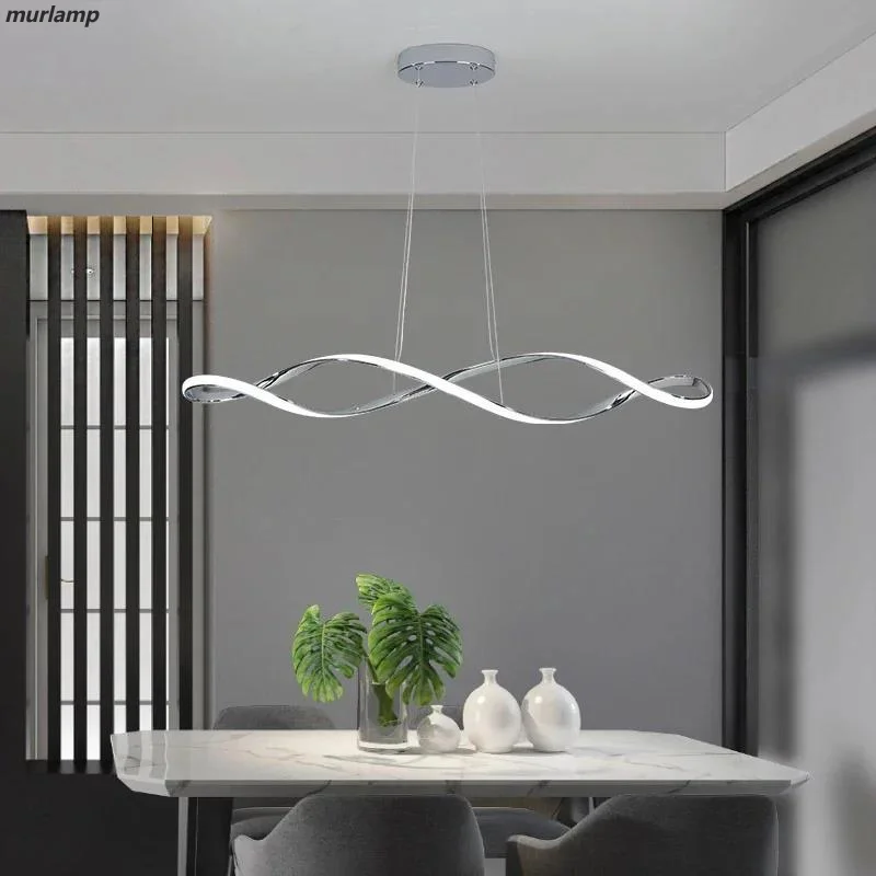 

Modern Led Pendant Lights For Dining Living Kitchen Room Gold/Chrome Plated Pendant Lamp Fixtures Smart Home Alexa