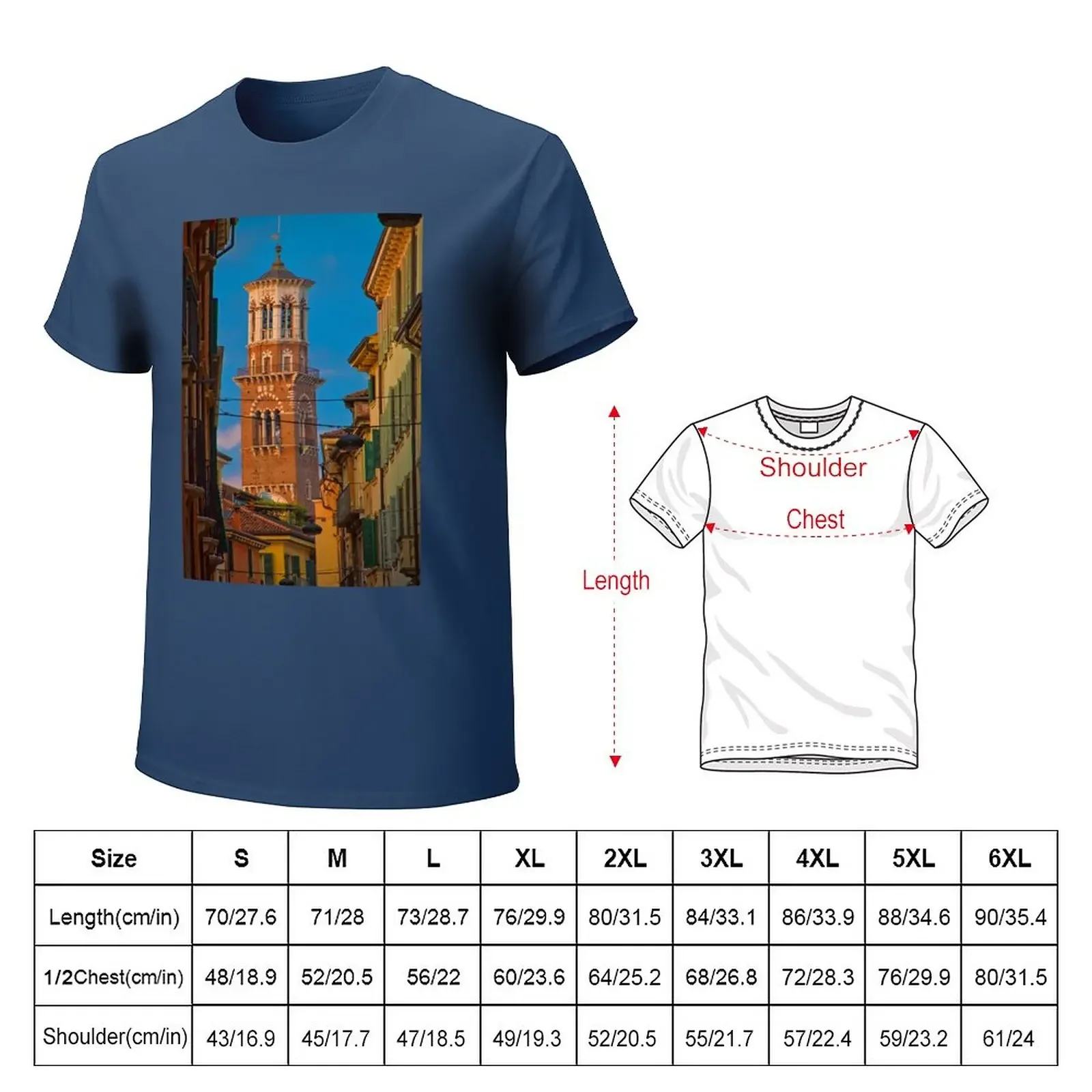 Italy. Verona. Torre dei Lamberti. T-Shirt hippie clothes Aesthetic clothing customizeds mens clothes