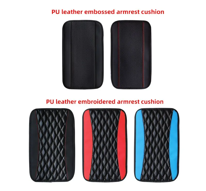 Car Armrest Cover Mat Universal PU Leather Ethnic Style Print Waterproof Non Slip Storage Box Pad Auto Styling Interior Accessor