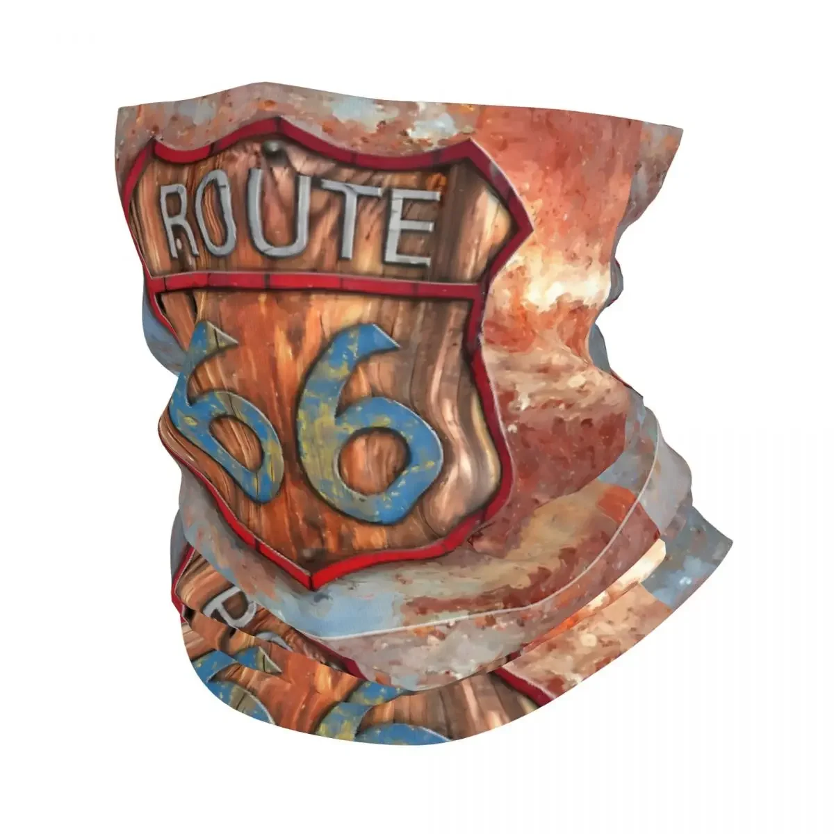 Retro Bandana Neck Cover PrintedMotocross Route 66 Face Scarf Multi-use Balaclava Cycling Unisex AdultWinter