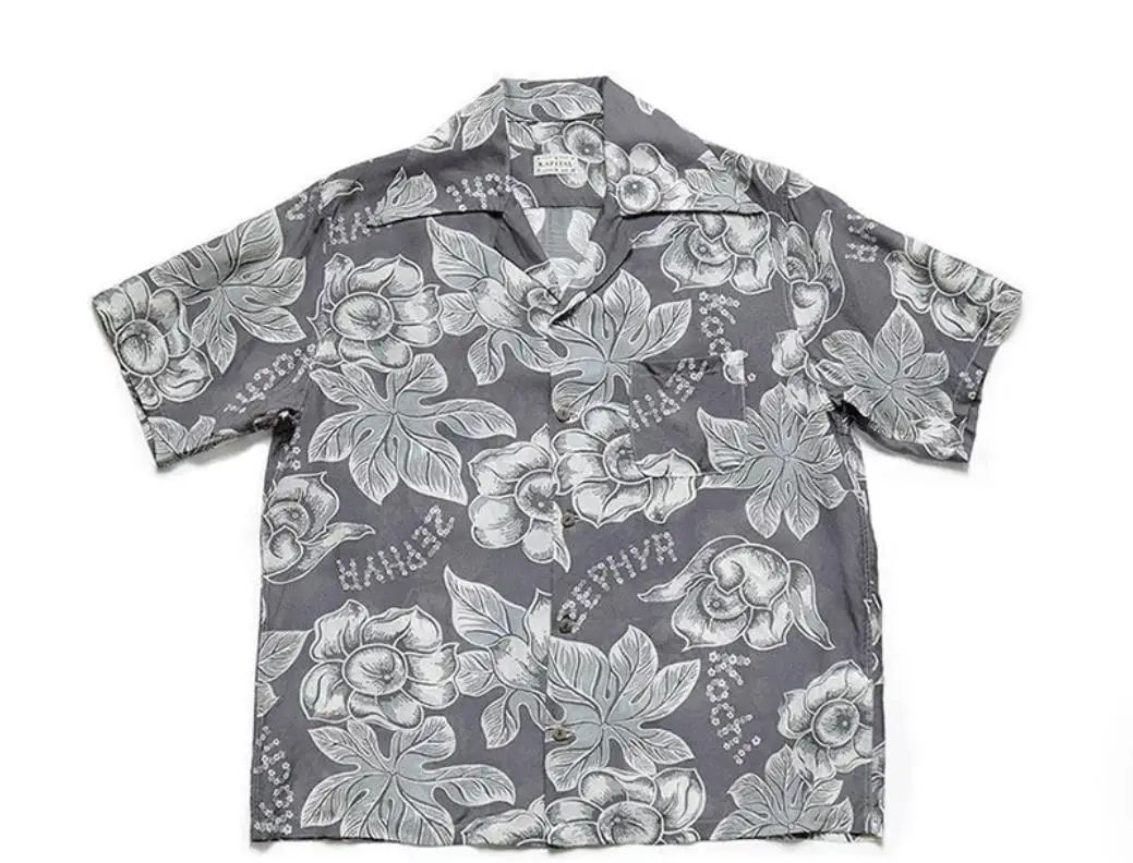 2026 KAPITAL  Vintage floral Hawaiian printed loose short sleeved shirt TX1751