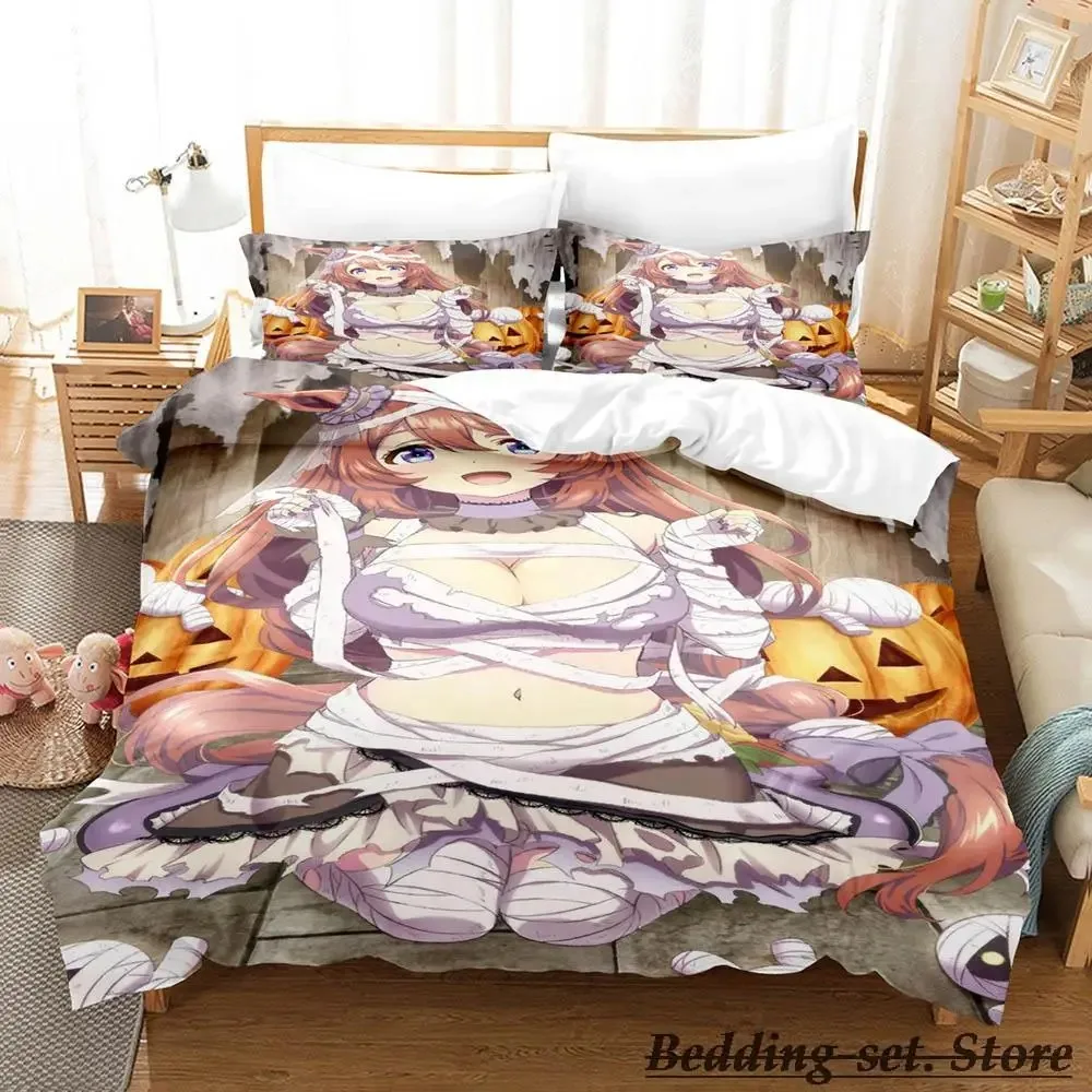 Mummy Girls Anime Bedding Set Single Twin Full Queen King Size Bed Set Adult Kid Bedroom Duvetcover Sets Anime parure de lit Bed