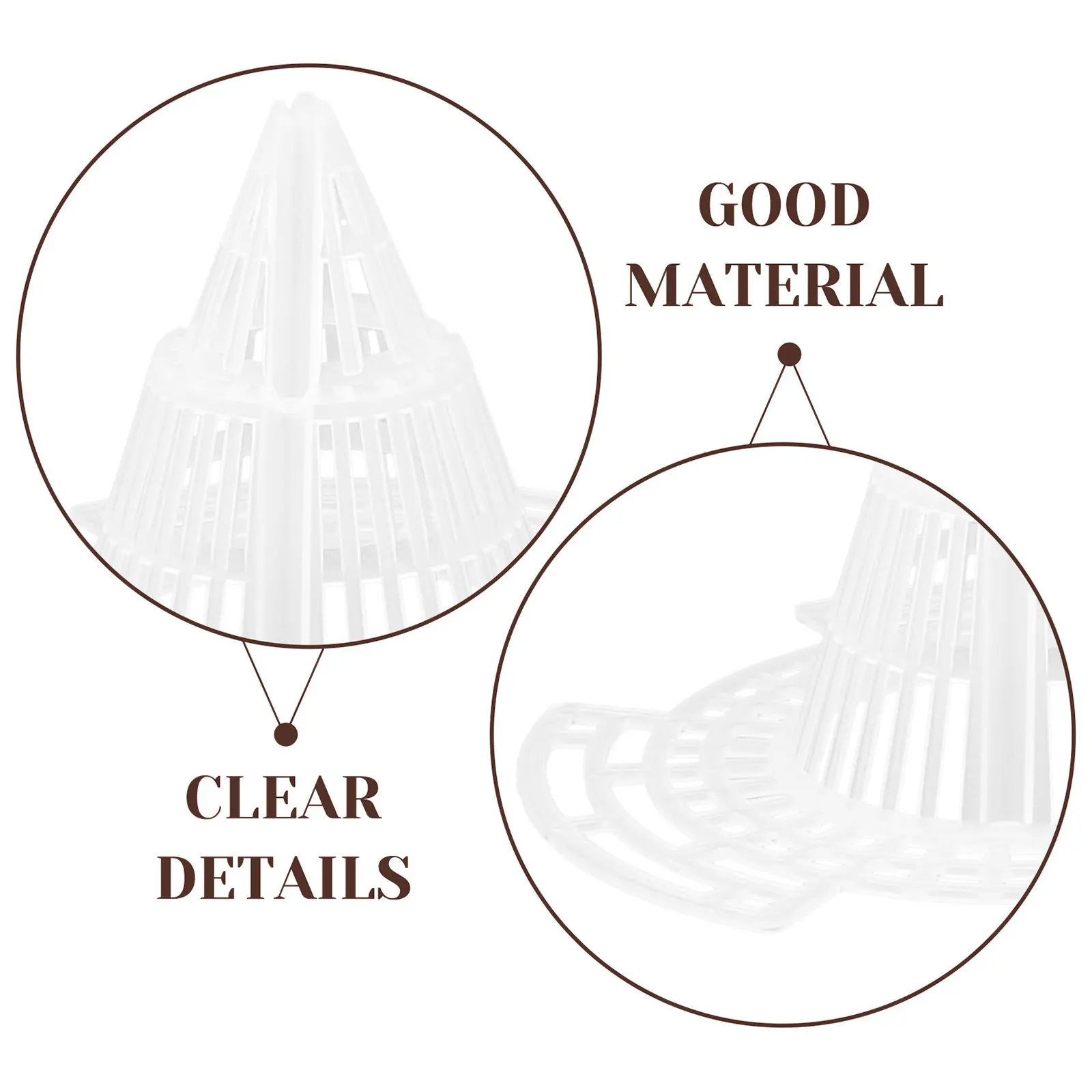 30 Pcs Bonsai Mesh Drainage Mat Cone Bottom Pad Cover for Planters DIY Netting Pp Pots Flower