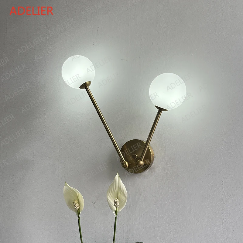 

Modern Wall Lamp living room Bedroom Double headed glass ball Lighting fixtures Bathroom LED Mirror Light home decor Stair L