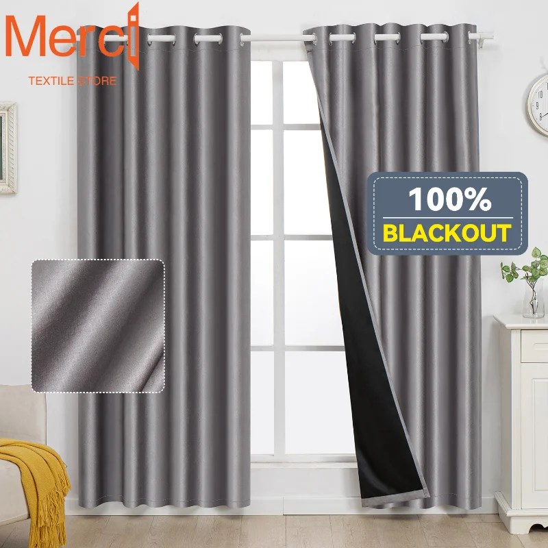 

Modern Simple Gray Curtains Fully Blackout Prague Embossed French Curtains for Living Dining Room Bedroom Customization