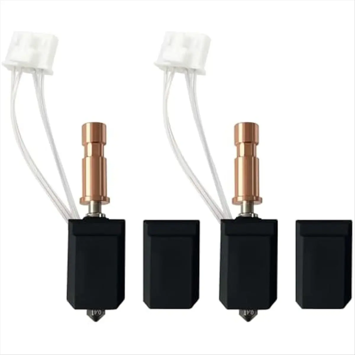 2x0.4MM Ceramic Hotend for S1 Combo Hot End Kit Print Head Block Hardened Steel Nozzle with Extra 2 Silicone Case