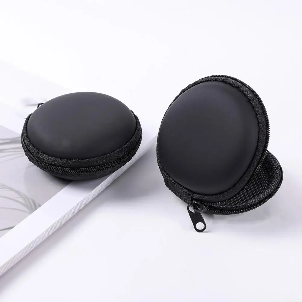 Portable Earphone Storage Case with Zipper Ear Bud Storage Box Headset Headphone Carrying Case Mini Data Cable Storage Pouch