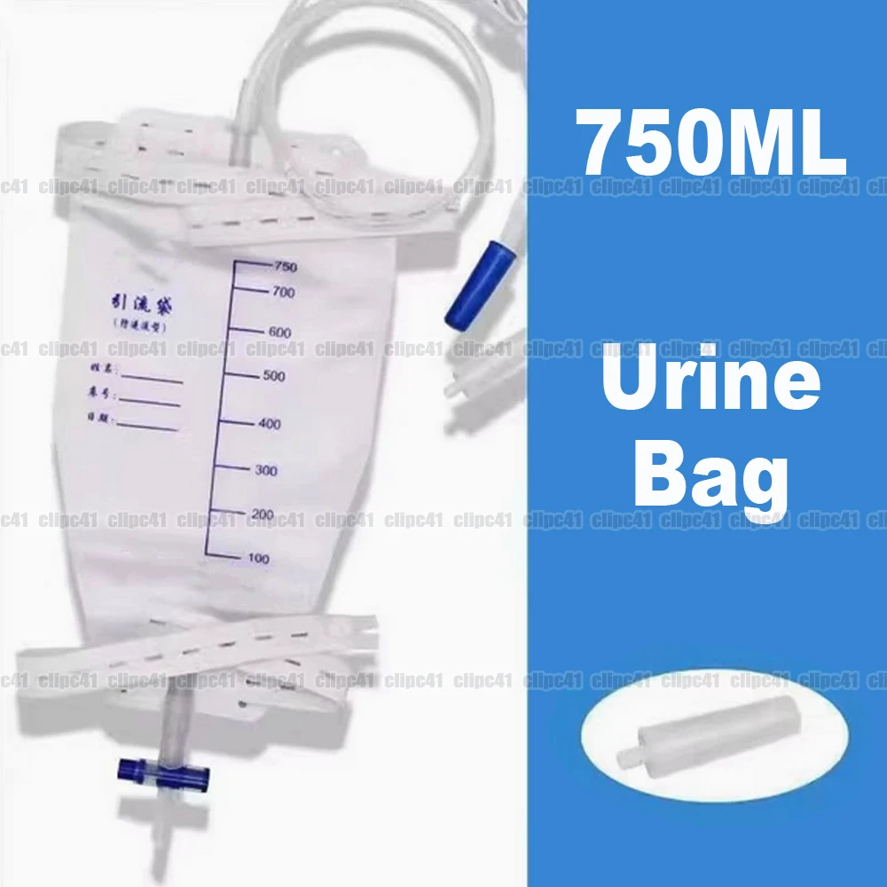 1Pc 750ml/1500ml Drainage Bag Urine Collection Urination Bags Thickened Catheter Leg Bag Storage with Tube Drainage Bags Kit