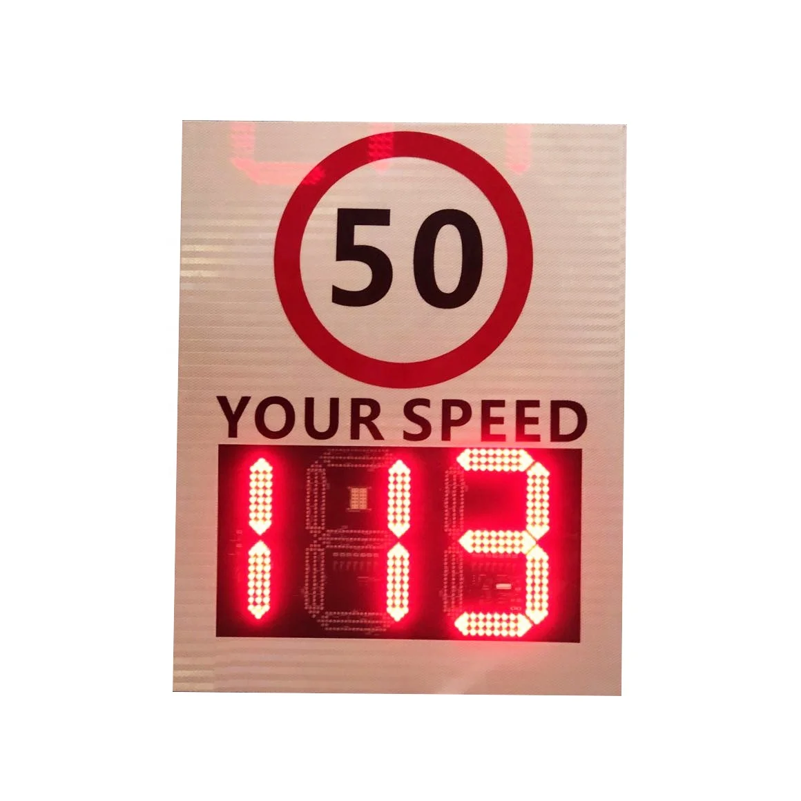 Red & Green Radar Speed Sign Your Speed Detector Display Solar Or AC Speed Indicator