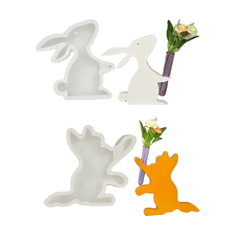 

DIY Rabbit/Cat Shape Hydroponic Plant Stand Flowerpot Silicone Mold Desktop Ornament Mini Flower Vase Epoxy Resin Casting Mould