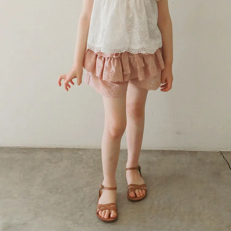 

Korean Children's Clothing Short Cutouts and Baby Girls' Multi-Layered Lace Cutouts Pants Skirt