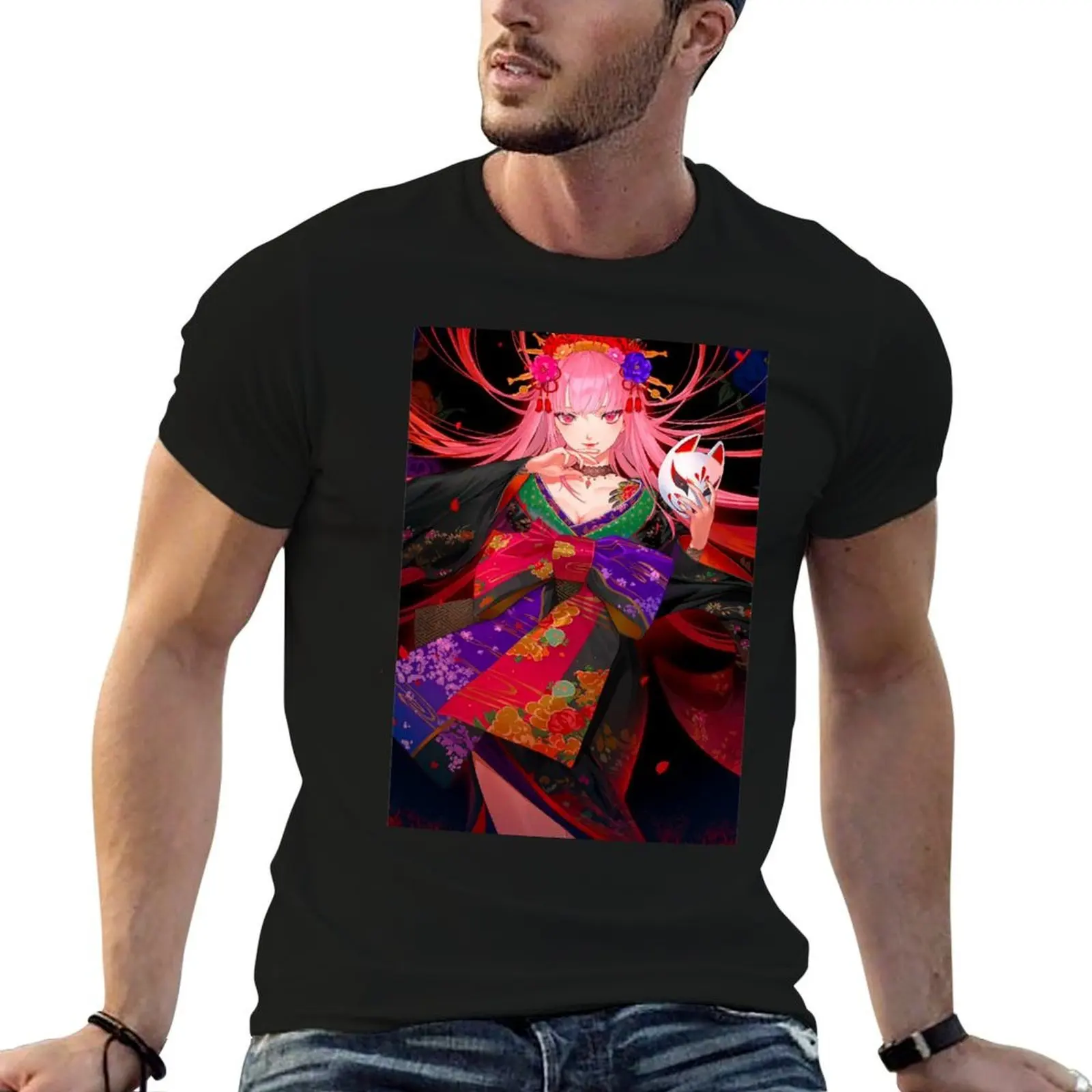 Mori Calliope T-Shirt anime oversizeds vintage t shirt men