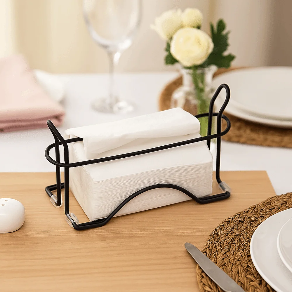

Minimalist Tissue Holder Removable Space Saving Vertical Napkin Holder Iron Anti-Rust Metal Storage Rack Bathroom Storage