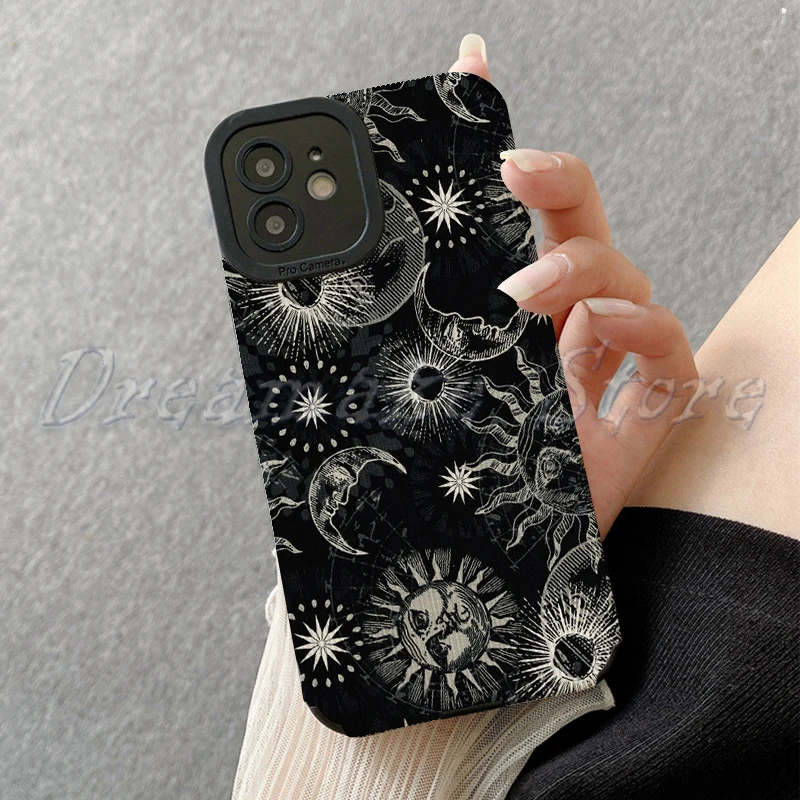 Funda de teléfono Moon Sun God para IPhone 15 Pro Max 14 13 12 11 Pro Max XS XR X 7 8 14 15 Plus SE 2020